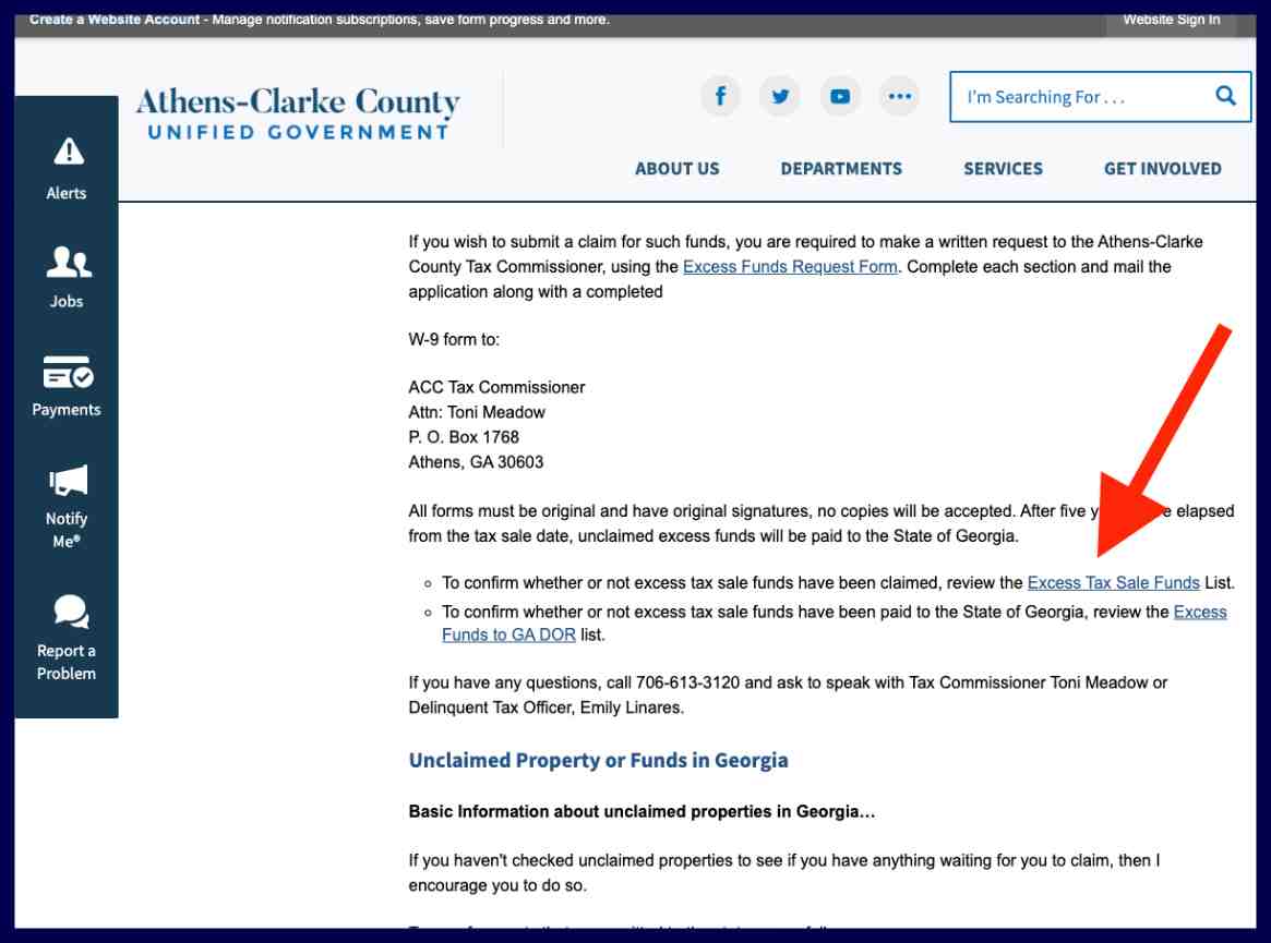 athens-clarke county excess funds list