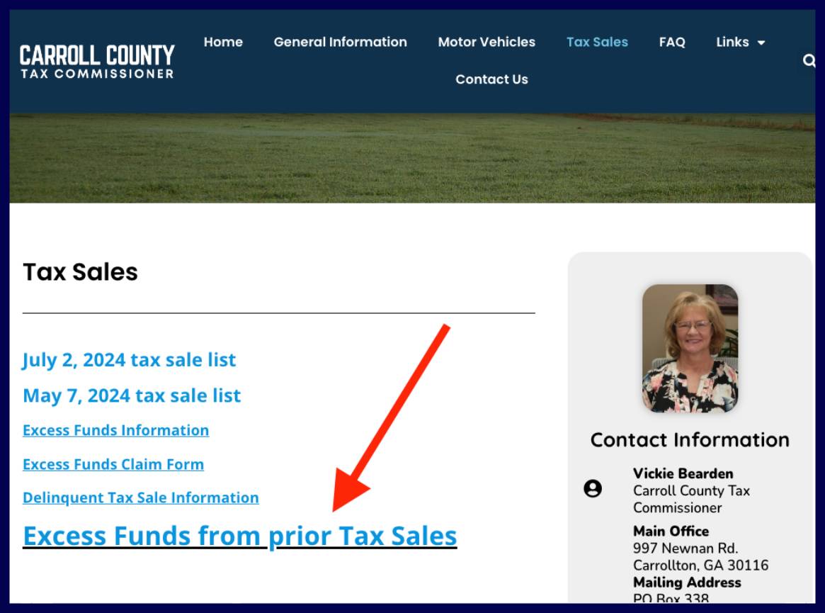 carroll county excess funds list