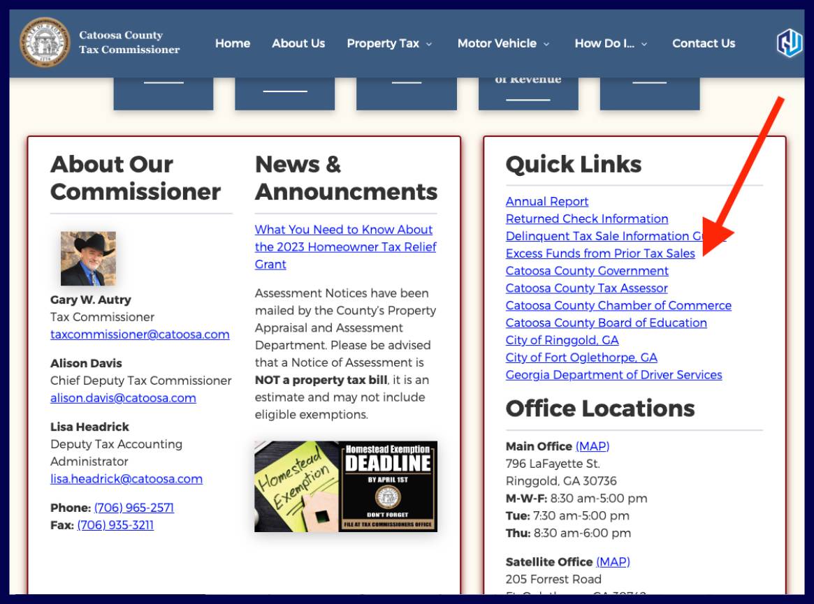 catoosa county excess funds list