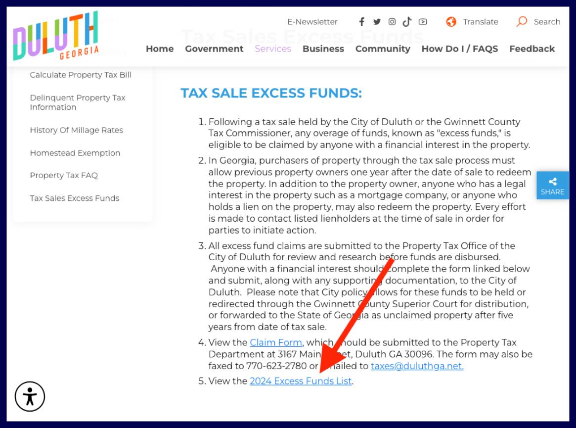 duluth county excess funds list
