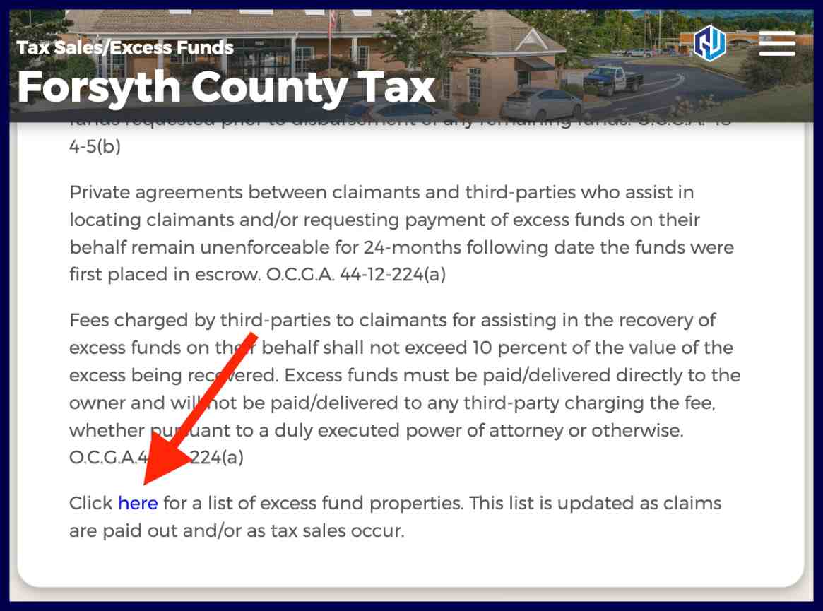forsyth county excess funds list