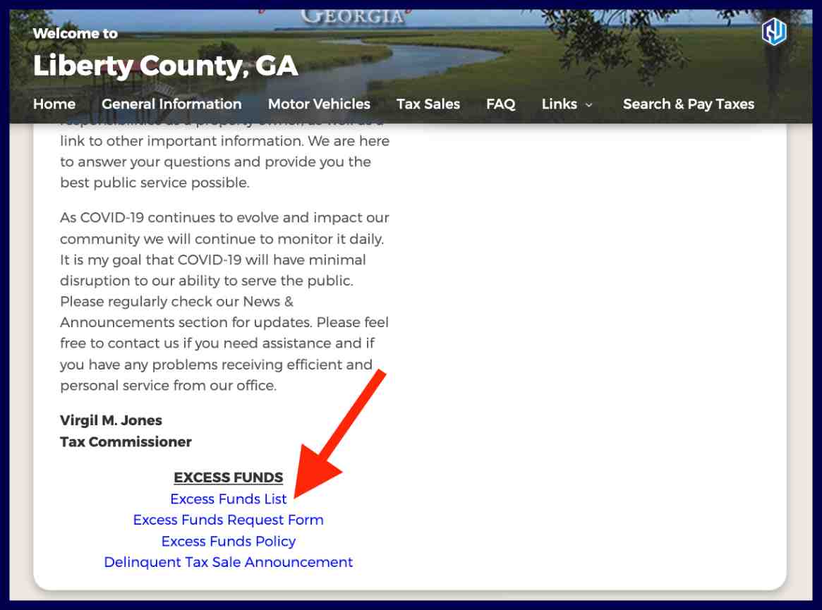 liberty county excess funds list