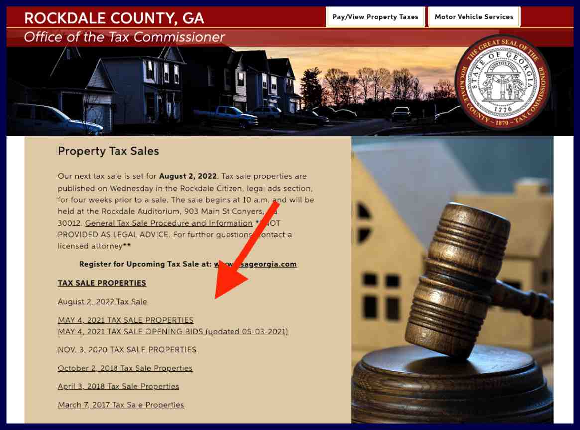 rockdale county excess funds list